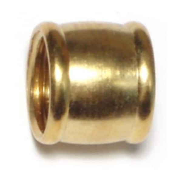 Midwest Fastener 1/4IP x 9/16" Brass Barrel Couplings 8PK 64665 - main